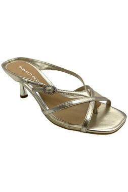 Donald Pliner Women's Remixx Slide Heels Platinum Nylon Mesh - Medium